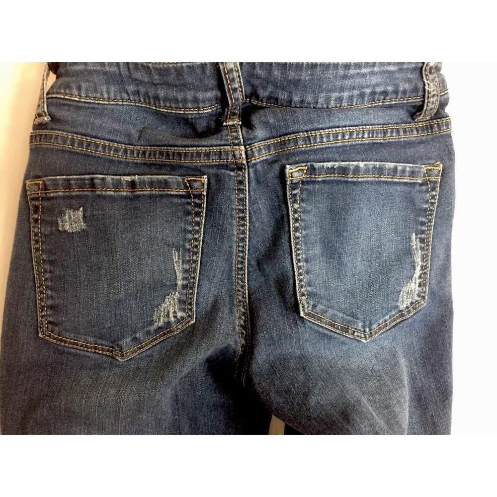 Size 2 Skinny Jeans Women’s Denim Distressed Holes Dark Blue Apt 9